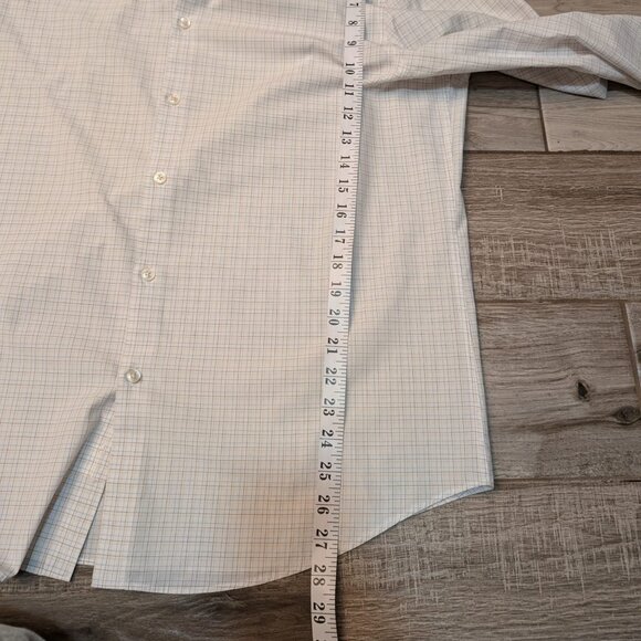 Perry Ellis Portfolio City Fit Men’s Dress Shirt 16½ 34/35 Blue Check - Picture 4 of 7